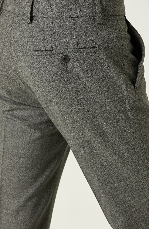 Slim Fit Gray Wool Trousers