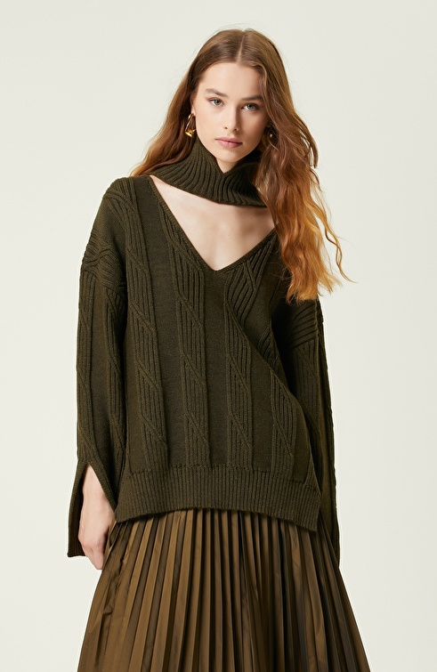 Khaki Melange Sweater