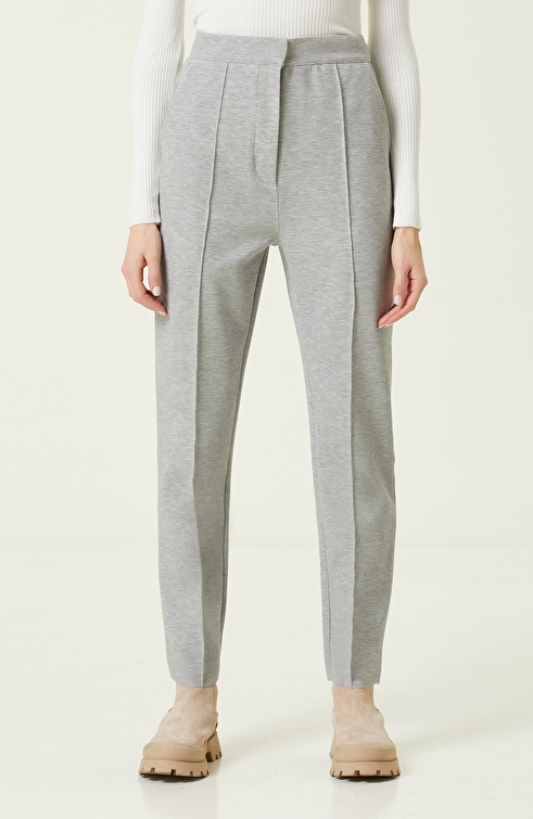 Slim Fit Gray Melange Sweatpants