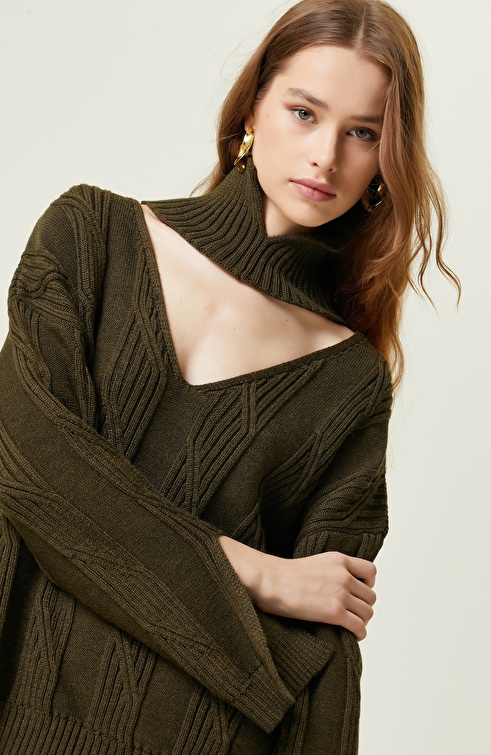 Khaki Melange Sweater