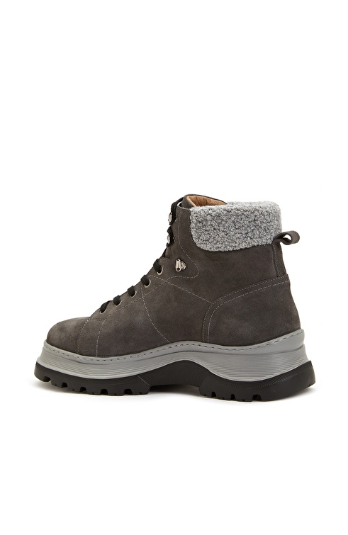 Gray Men's Suede Leather Boots