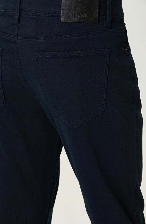 Navy Blue Slim Fit Casual Trousers