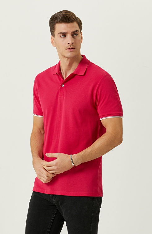 Fuchsia Polo Neck T-Shirt