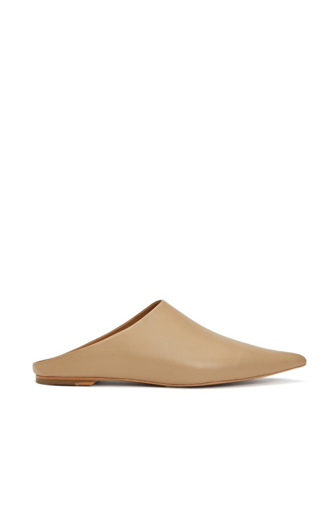 Beige Women's Leather Slippers