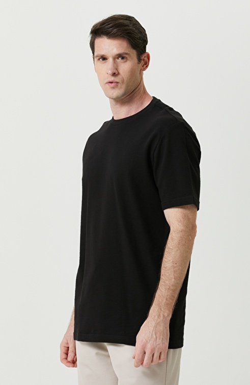 Black Cotton Plain Tshirt