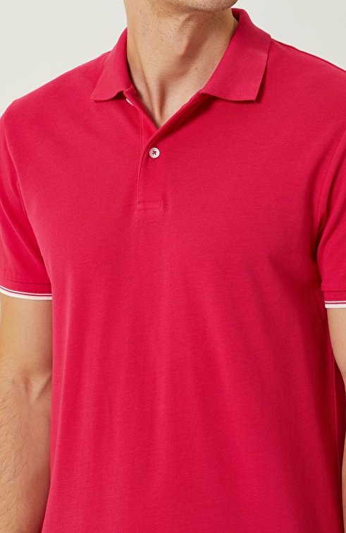 Fuchsia Polo Neck T-Shirt