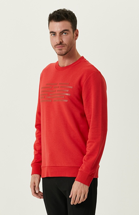 Red Injection Printed Sweatshirt