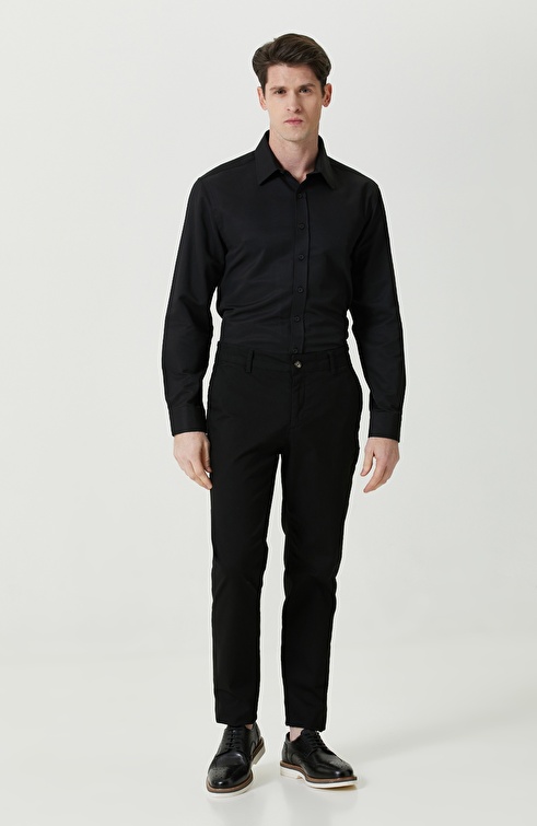 Black Classic Collar Long Sleeve Shirt