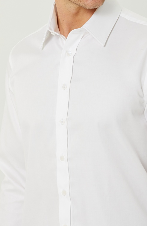 White Non-Iron Satin Shirt