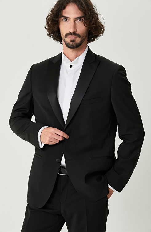 Black Satin Garnish Jacket