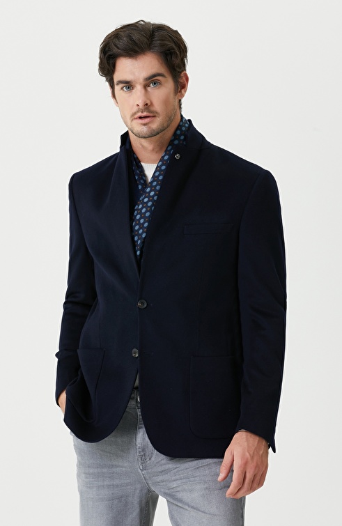 Loro Piana Navy Blue Cashmere Jacket