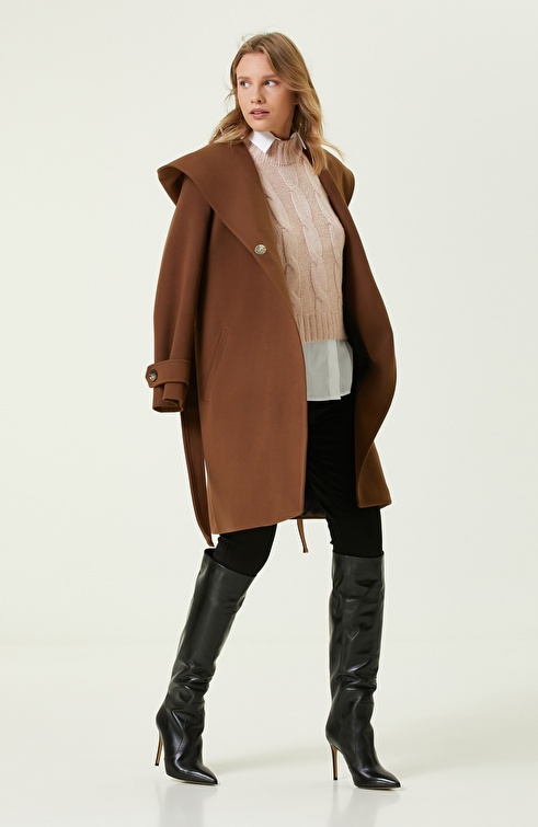 Brown Hooded Coat