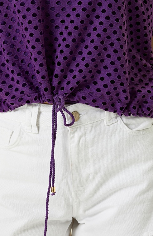 Purple Guipure Blouse