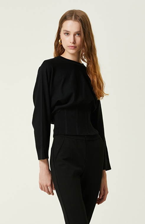 Slim Fit Black Sweater