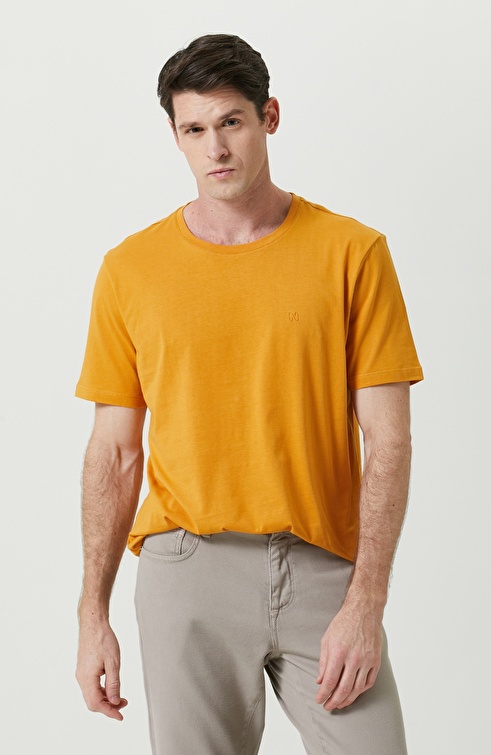 Saffron Color Cotton Short Sleeve Tshirt