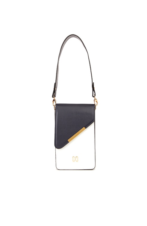 Navy Blue White Women's Bag