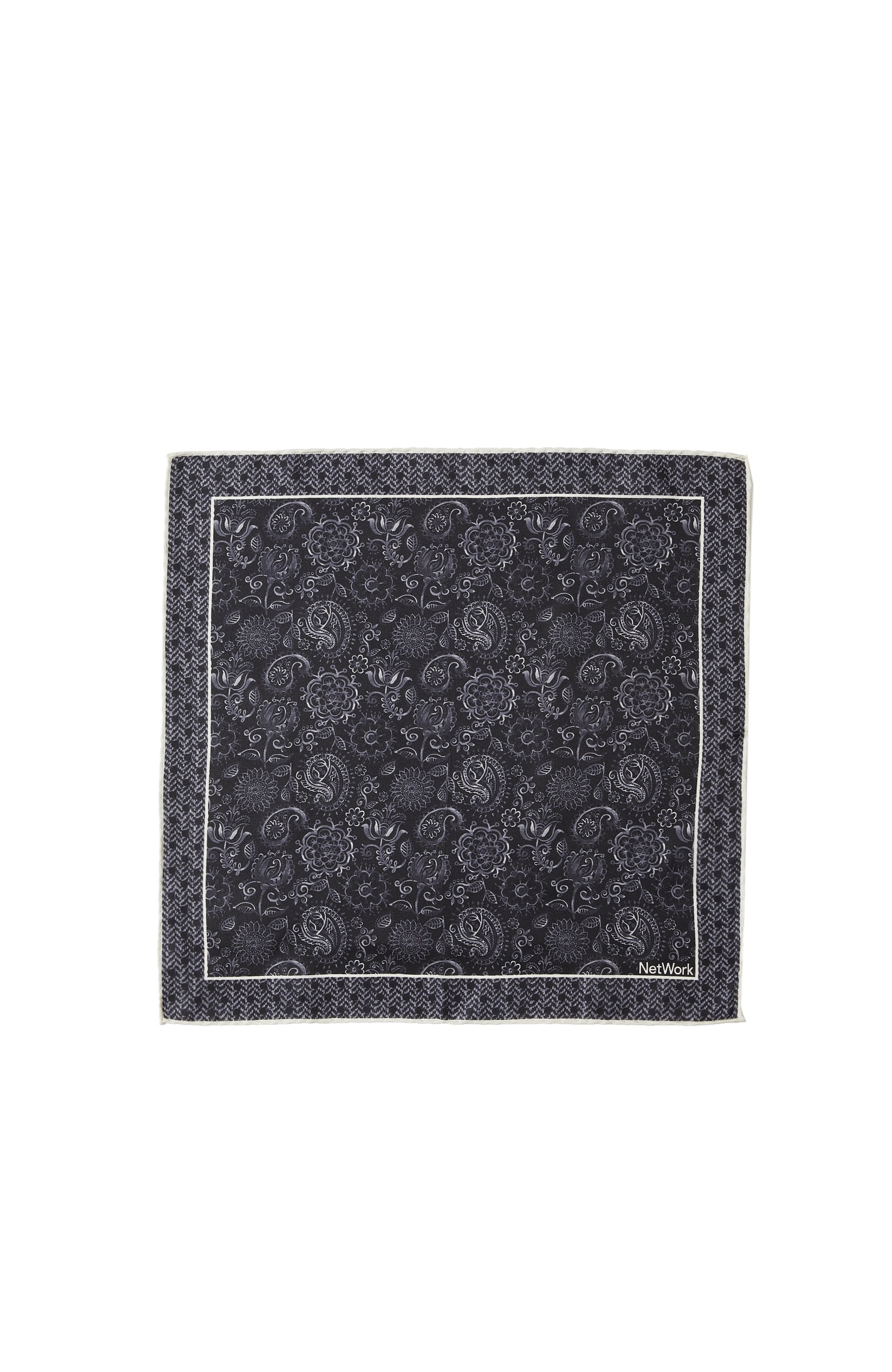 Black Ethnic Patterned Silk Handkerchief Bag