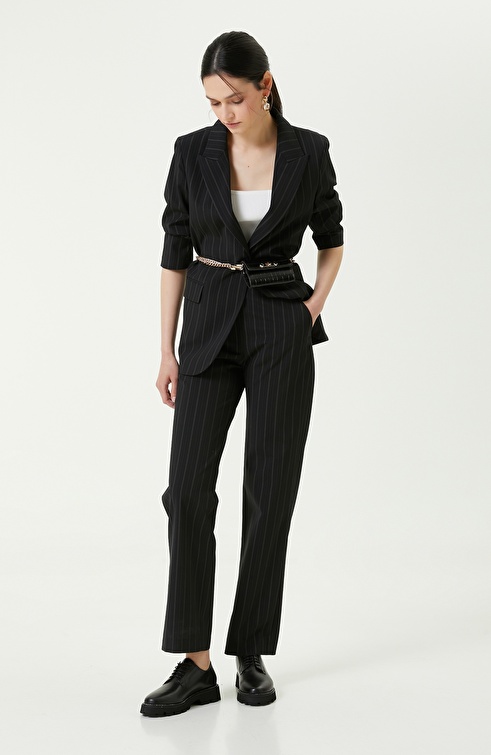 Two Button Black Blazer Jacket