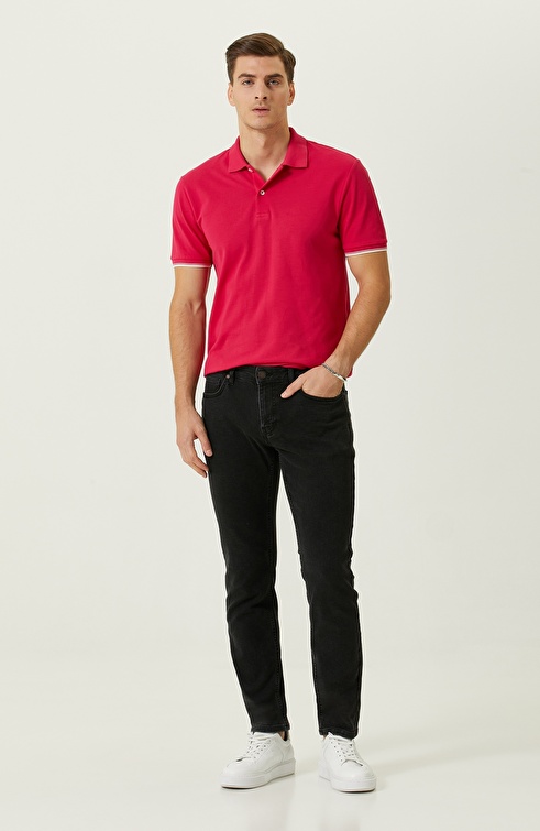 Fuchsia Polo Neck T-Shirt