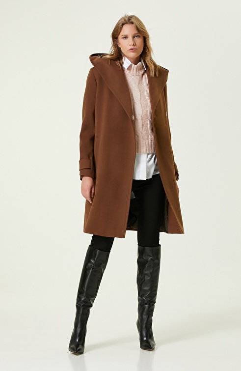 Brown Hooded Coat