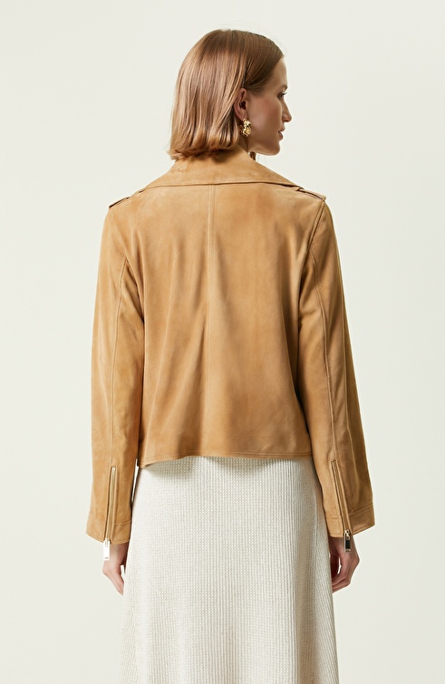 Camel Leather Coat