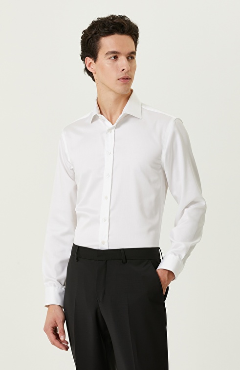 Slim Fit White Non-iron Shirt