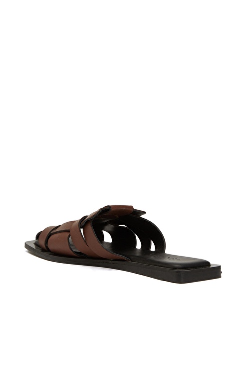 Brown Women's Leather Slippers