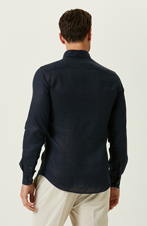 Navy Blue Comfort Fit Shirt