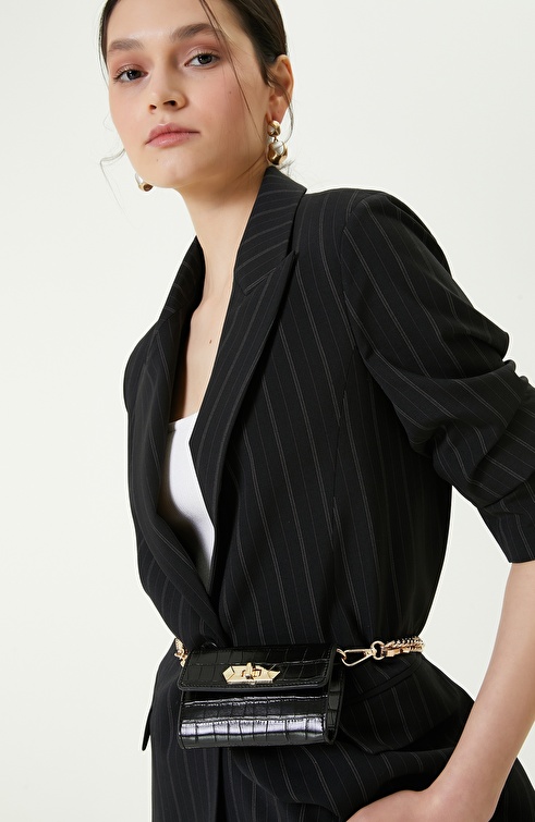 Two Button Black Blazer Jacket