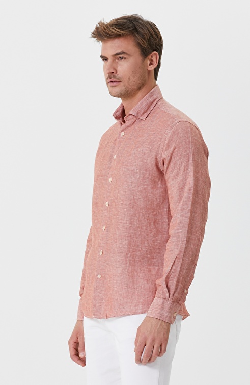 Comfort Fit Tile Linen Shirt