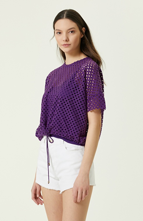 Purple Guipure Blouse