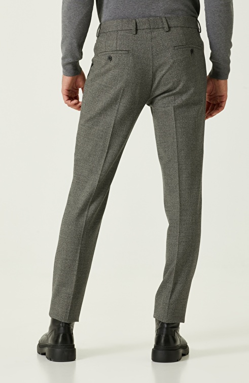 Slim Fit Gray Wool Trousers