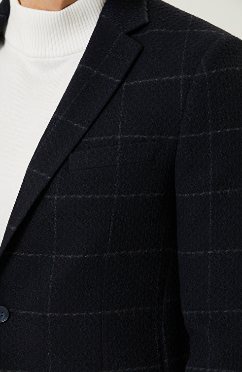 Navy Blue Wool Jacket