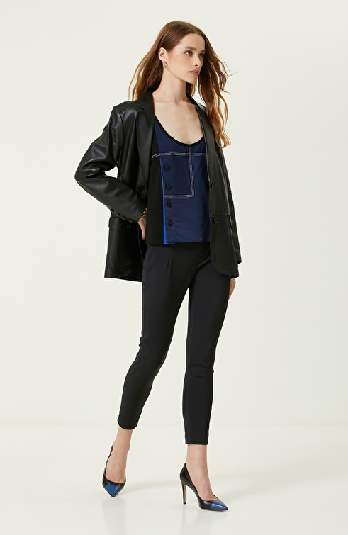 Navy Blue Blouse