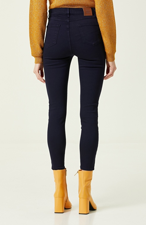 Skinny Fit Navy Blue Pants