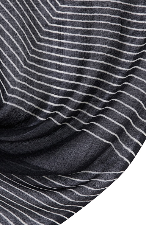 Black And White Patterned Men's Wool Shawl