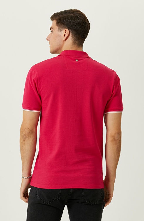 Fuchsia Polo Neck T-Shirt