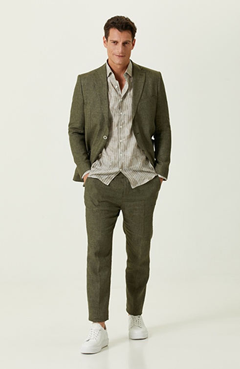 Khaki Linen Pants