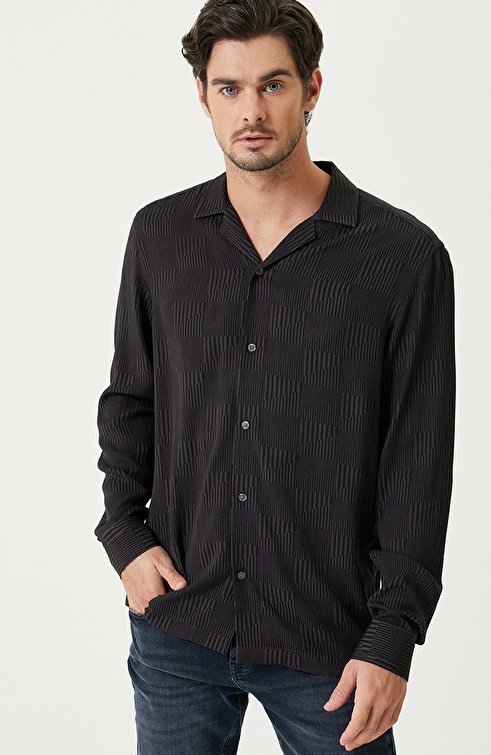 Slim Fit Black Shirt