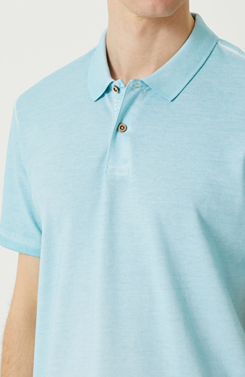 Blue Polo Neck T-shirt