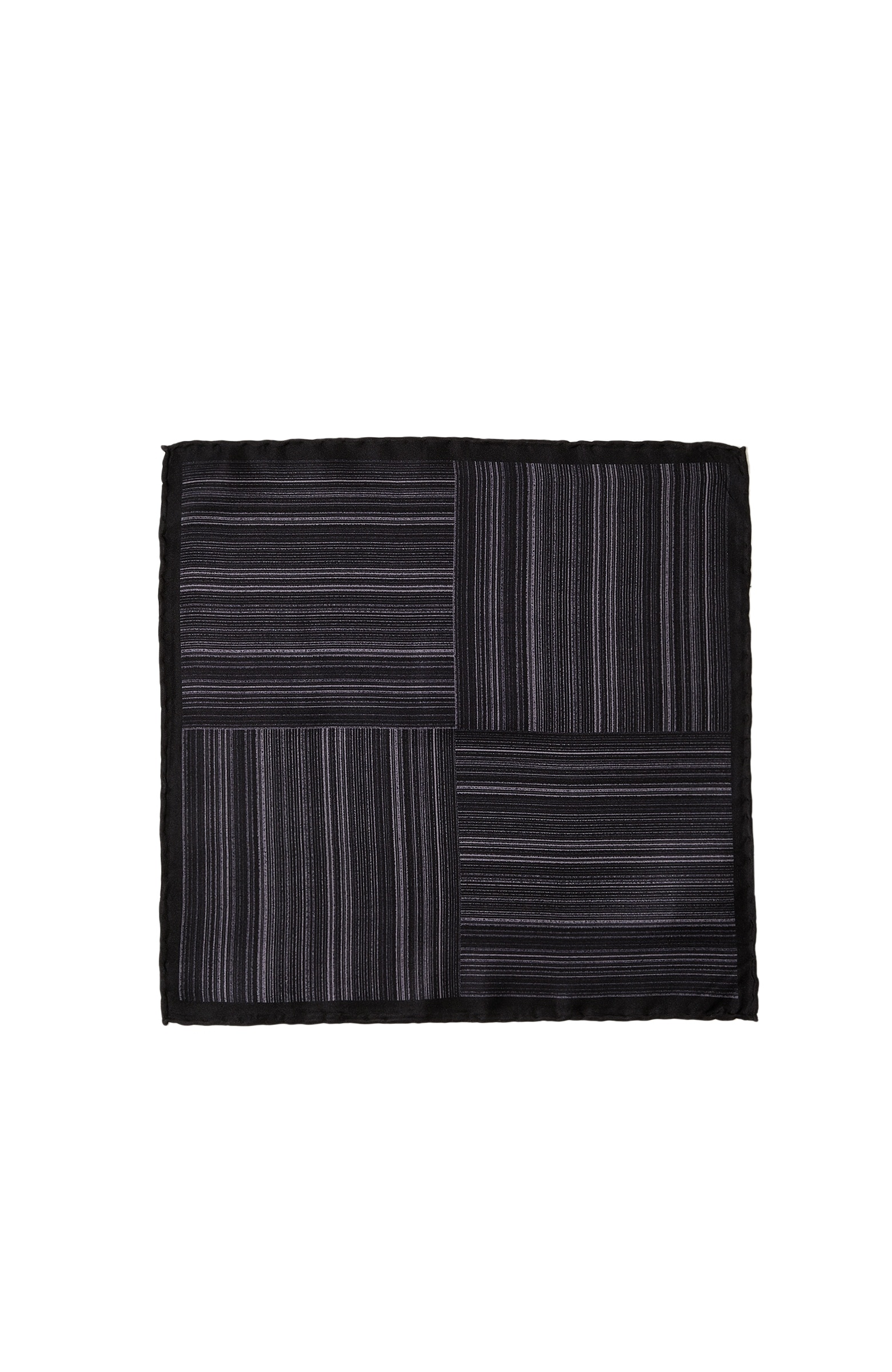 Black Patterned Men's Silk Handkerchief