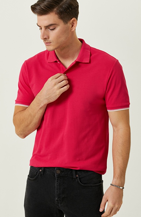 Fuchsia Polo Neck T-Shirt