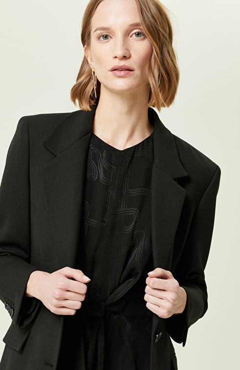 Black Two Button Blazer Jacket