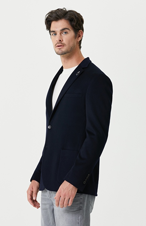 Loro Piana Navy Blue Cashmere Jacket