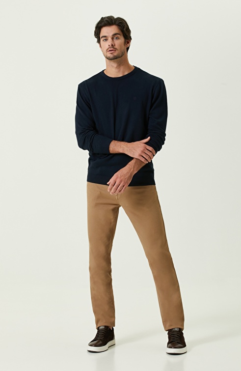 Dark Navy Blue Melange Sweater