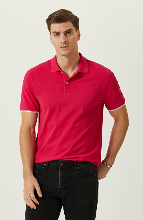 Fuchsia Polo Neck T-Shirt