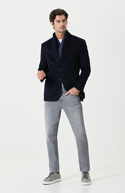 Loro Piana Navy Blue Cashmere Jacket