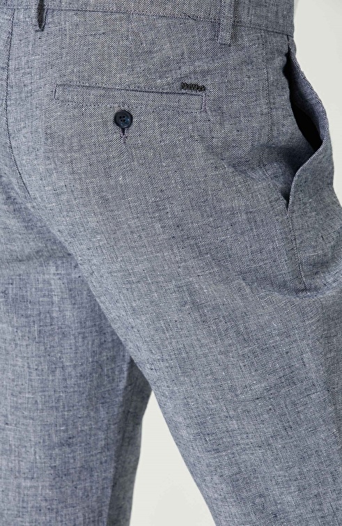 Slim Fit Navy Blue Trousers