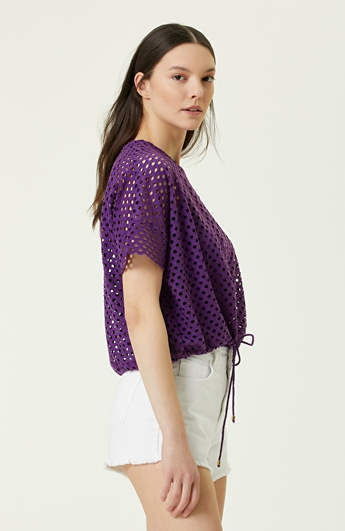 Purple Guipure Blouse