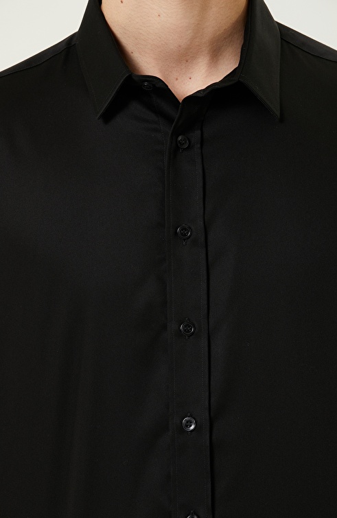 Slim Fit Black Non-iron Shirt